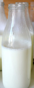 Bouteille de lait cru zéro déchet